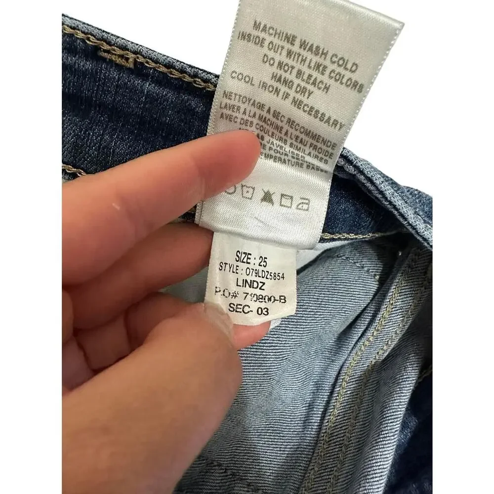 Joe's Jeans Women's Blue Mid-Rise Curvy‎ Skinny Denim Jeans Size 25